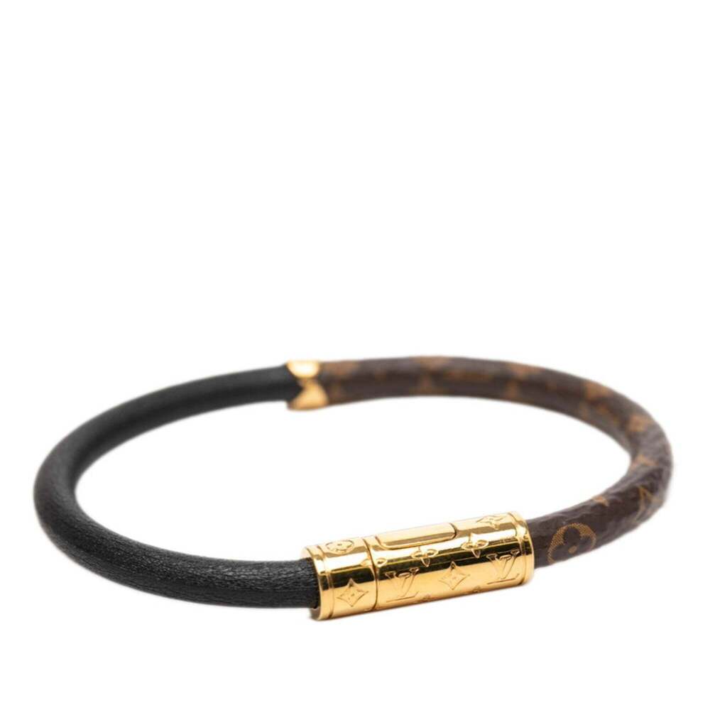 LOUIS VUITTON Black Monogram Leather Charm Bracelet - Picture 4 of 5